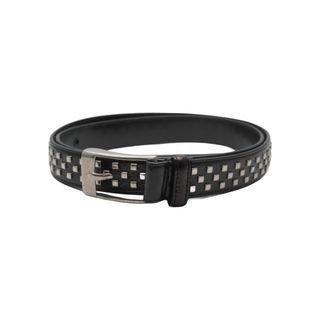 サンローラン(Saint Laurent)のSAINT LAURENT PARIS サンローランパリ スタッズベルト 装飾小物 レザー ブラック シルバー金具 美品 中古 49544(ベルト)