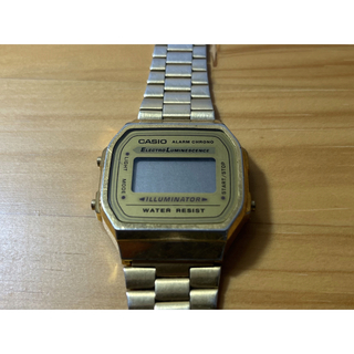 カシオ(CASIO)のジャンク　カシオ　A168  1572 ゴールド(腕時計)