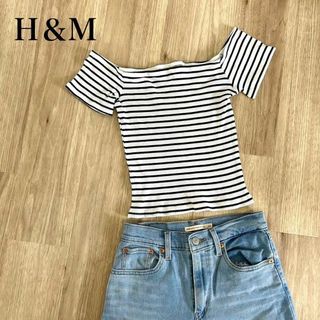 エイチアンドエム(H&M)のH&M オフショルトップス ショート丈 夏服 半袖(Tシャツ(半袖/袖なし))