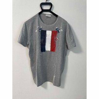 モンクレール(MONCLER)のMONCLER モンクレール  トリコロール プリント Tシャツ グレー系 L(Tシャツ/カットソー(半袖/袖なし))