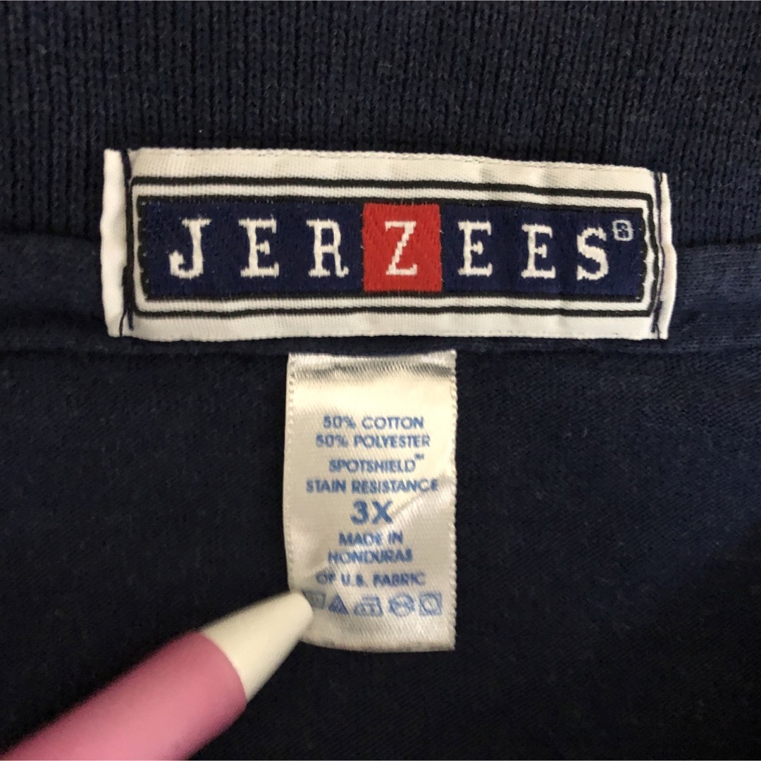 JERZEES(ジャージーズ)の【ジャージーズ】半袖Tシャツ　ポロシャツ　カレッジロゴ　ルイジアナ　紺色59 メンズのトップス(ポロシャツ)の商品写真