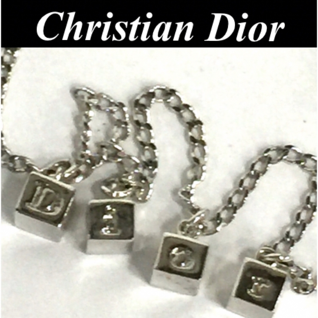 【美品】☆Christian Dior  ブレスレット キューブ ロゴ シルバー