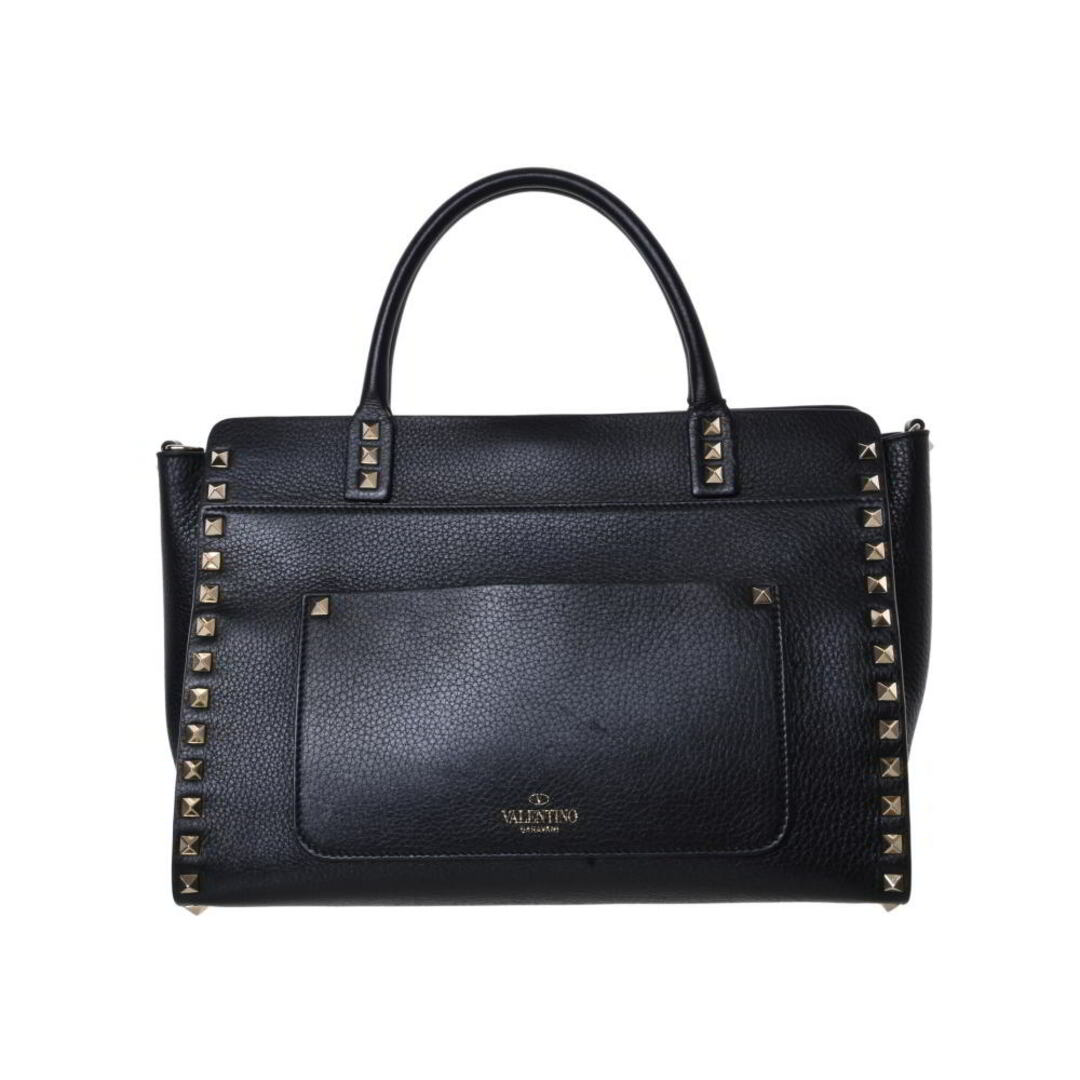 VALENTINO - VALENTINO ロックスタッズ レザー 2WAY ハンドバッグの