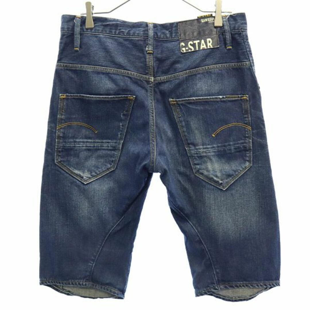 ジースターロウ ロゴプリント デニムショートパンツ W32 ブルー G-STAR RAW RAW DENIM ジーンズ メンズ 【中古】  【230713】