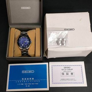 美品【稼働品】SEIKO セイコーセレクション 7B22 ブルー 電波ソーラー-