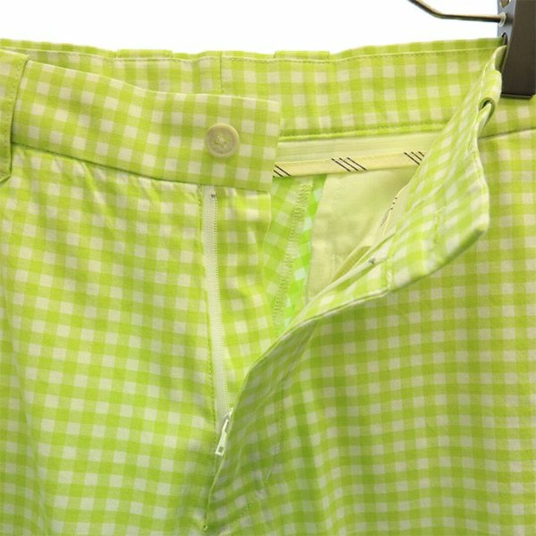 アディダス チェック柄 ゴルフ ショート パンツ 76 グリーン×ホワイト adidas メンズ 【中古】 【230713】 アディダスパンツ\u0026チェック柄スニードセット