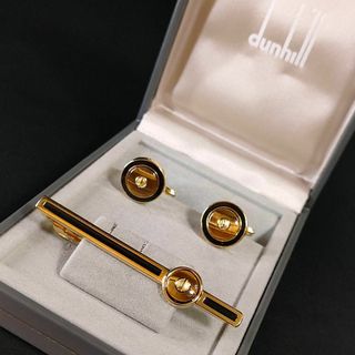 ダンヒル(Dunhill)の【極美品】Dunhill　ダンヒル　カフス・タイピンセット　虎目石　ゴールド(ネクタイピン)