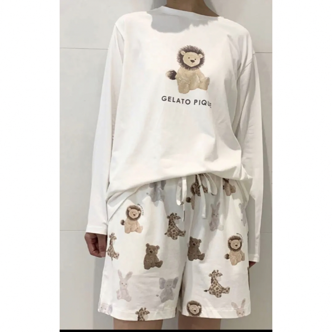 gelato pique(ジェラートピケ)のジェラートピケ❤︎ぬいぐるみ柄Tシャツ＆ショートパンツ&エコバッグ ギフト レディースのルームウェア/パジャマ(ルームウェア)の商品写真