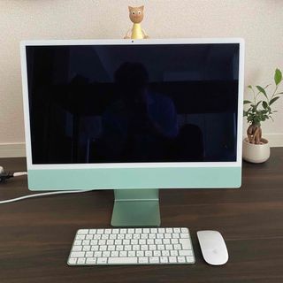 マック(Mac (Apple))のApple iMac 24 M1 8コア/8GPU 256GB/8GB グリーン(デスクトップ型PC)