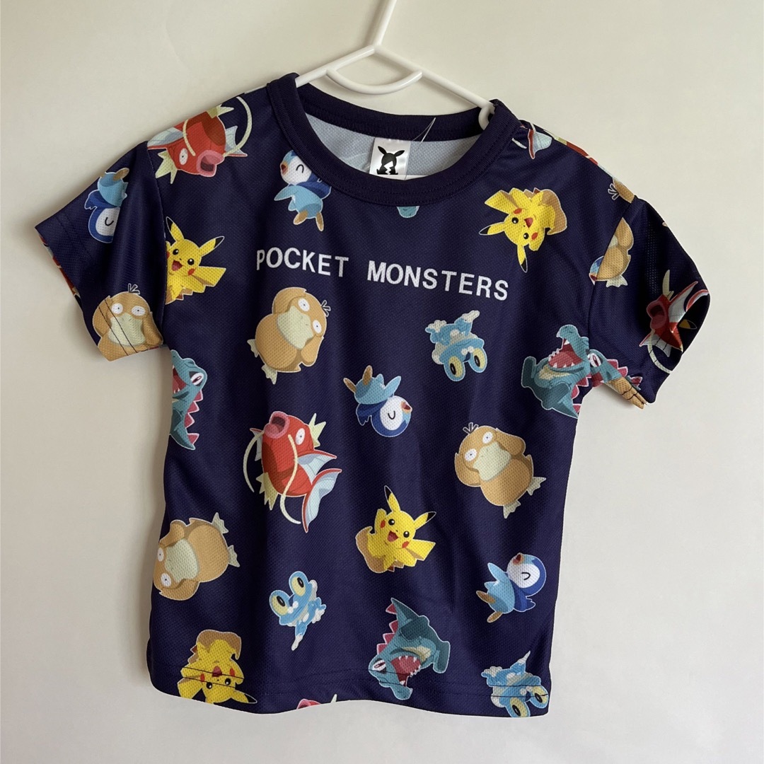 新品　ポケモン　100サイズ　半袖　Ｔシャツ　総柄　メッシュ　ドライ　 キッズ/ベビー/マタニティのキッズ服男の子用(90cm~)(Tシャツ/カットソー)の商品写真