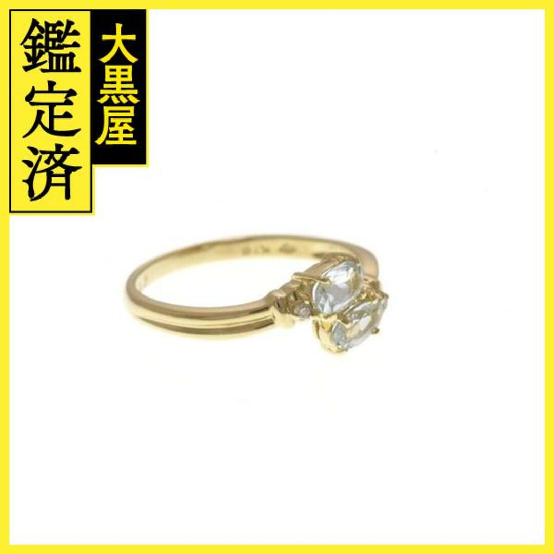 ジュエリーマキ リング K18 アクアマリン ダイヤモンド 10号【473