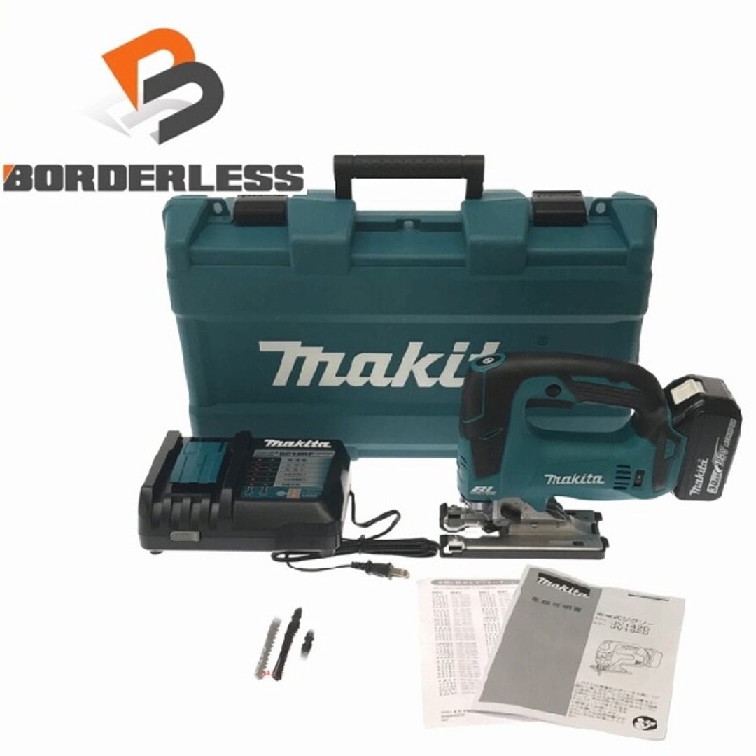 ☆未使用品☆ makita マキタ 18V 充電式ジグソー JV182DRF 青/ブルー バッテリー1個(18V 6.0Ah) 充電器+替刃+ケース 74380