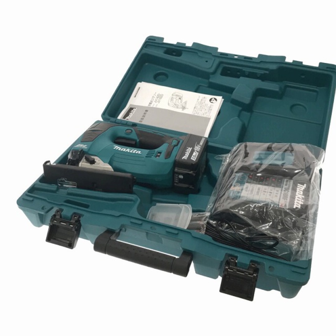 ☆未使用品☆ makita マキタ 18V 充電式ジグソー JV182DRF 青/ブルー バッテリー1個(18V 6.0Ah) 充電器+替刃+ケース 74380バイク