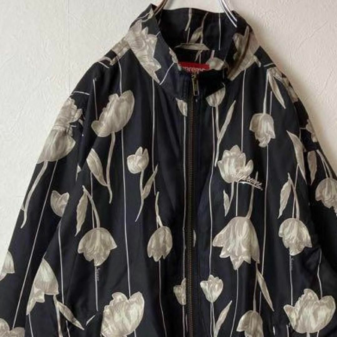 特別プライス 【名作19ss】Supreme FloralSilkトラックジャケット黒M