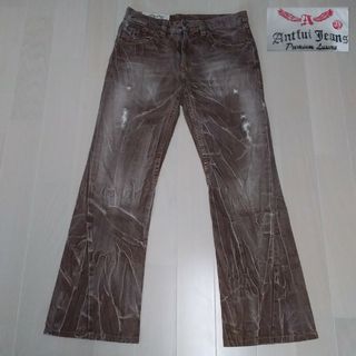 【Antfui Jeans 】ブーツカット デニムパンツ ウォッシュダメージ加工(デニム/ジーンズ)