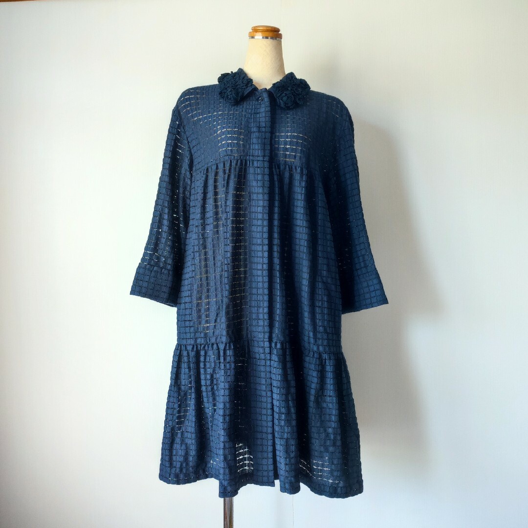 小物 美品 INGEBORG インゲボルグ 刺繍 レース ワンピース レディース