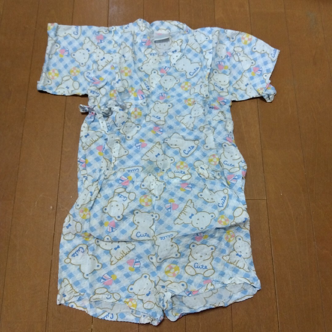 クマちゃん甚平　95 キッズ/ベビー/マタニティのキッズ服女の子用(90cm~)(甚平/浴衣)の商品写真