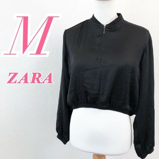 ザラ(ZARA)のZARA BASIC ザラベーシック　ジャケット　ブルゾン　ブラック　刺繍　M(ブルゾン)