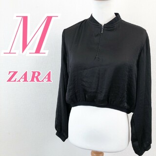 ザラ(ZARA)のZARA BASIC ザラベーシック　ジャケット　ブルゾン　ブラック　刺繍　M(ブルゾン)