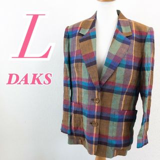 ダックス(DAKS)のDAKS ダックス　長袖シャツ　チェック　綿100%　カラフル　L(シャツ/ブラウス(長袖/七分))