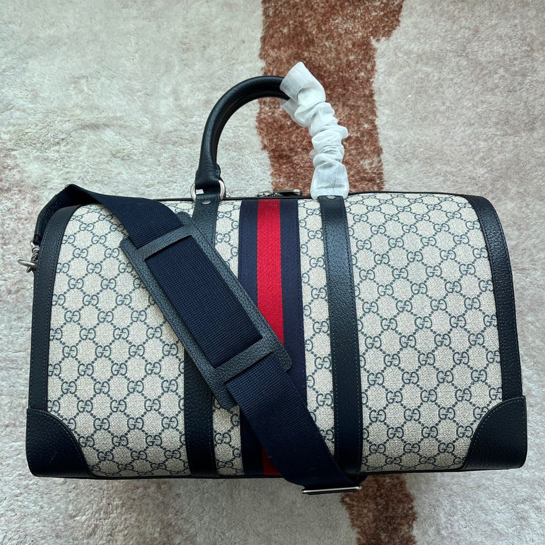 美品 GUCCI オールドグッチ シェリーライン ボストンバッグ ネイビー