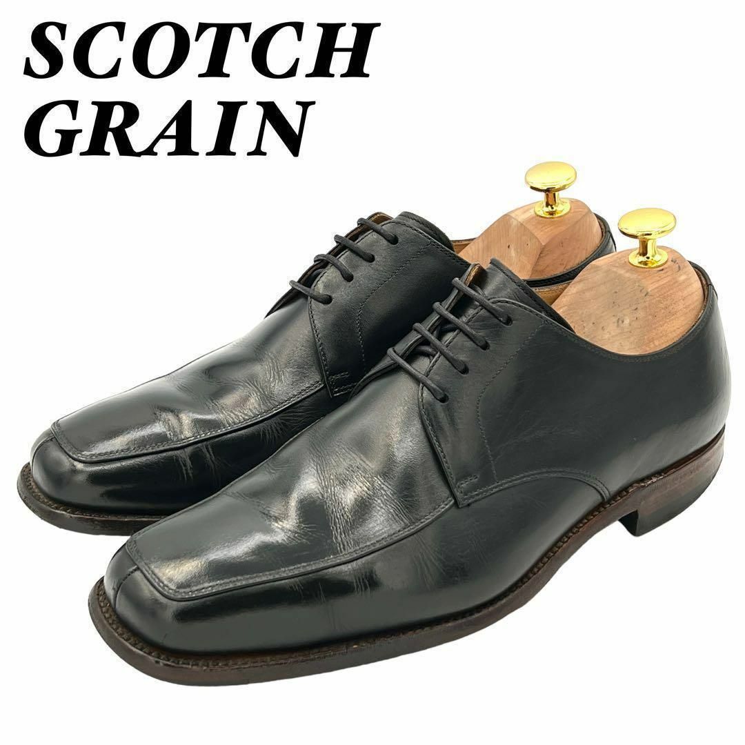 SCOTCH GRAIN 3039 黒 Uチップ セミスクエアトゥ 24 EEE