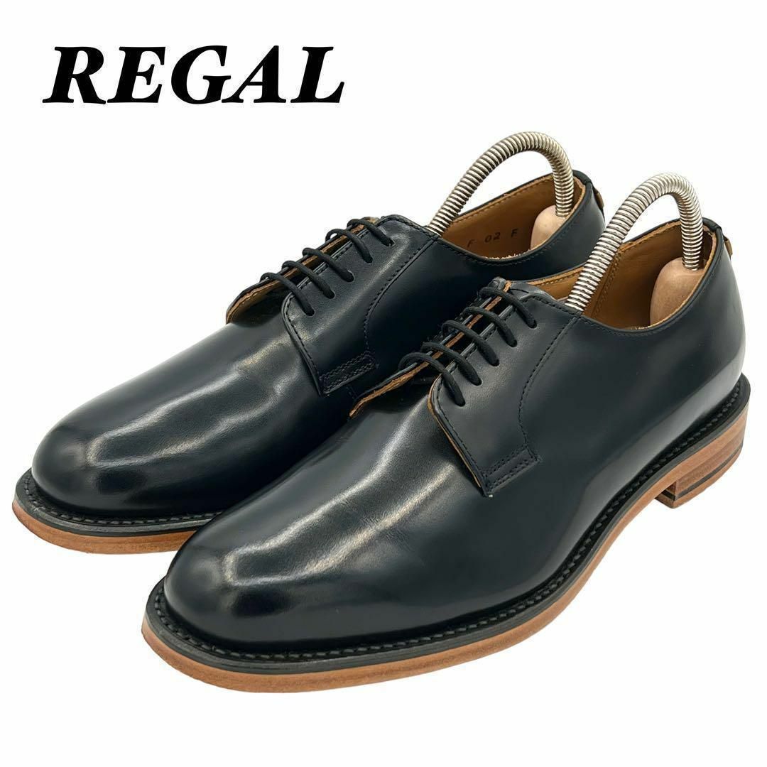 REGAL(リーガル)の美品 REGAL F02F 黒 外羽根 プレーントゥ 24cm レディース レディースの靴/シューズ(ローファー/革靴)の商品写真