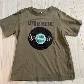 ジーユー(GU)のGUのスパンコールTシャツ130センチ　レコード(Tシャツ/カットソー)