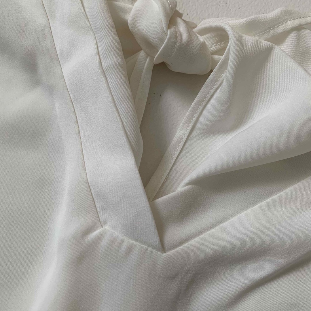 chocol raffine robe(ショコラフィネローブ)のchocol raffine robe 七分丈 バックリボンシャツ 美品 レディースのトップス(シャツ/ブラウス(長袖/七分))の商品写真