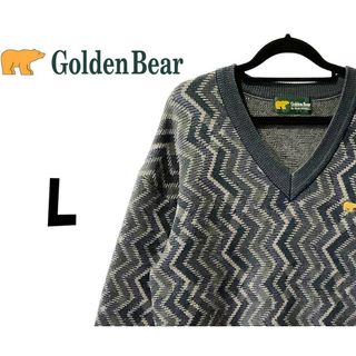 ゴールデンベア(Golden Bear)のゴールデンベア　ニット　セーター　グレー系　L　K00119(ニット/セーター)