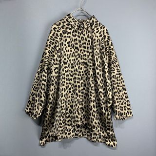 ザラ(ZARA)のC005 ザラベーシック ザラ M ヒョウ柄 ドロップショルダー ブラウン(シャツ/ブラウス(長袖/七分))