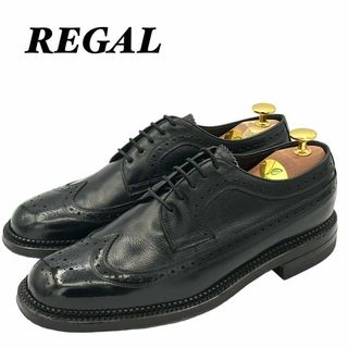 REGAL 2325 黒 外羽根 フルブローグ レザーソール 24.5 EE(ドレス/ビジネス)