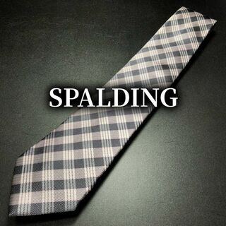 スポルディング(SPALDING)のスポルディング チェック グレー＆ピンク ネクタイ B102-I20(ネクタイ)