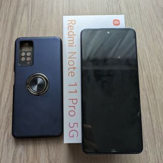 シャオミ(Xiaomi)のRedmi Note 11 pro 5G アトランティックブルー　ケース付き(スマートフォン本体)