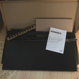 イケア(IKEA)の【HEMNES】ウォールシェルフ　フック付き　ブラック(棚/ラック/タンス)
