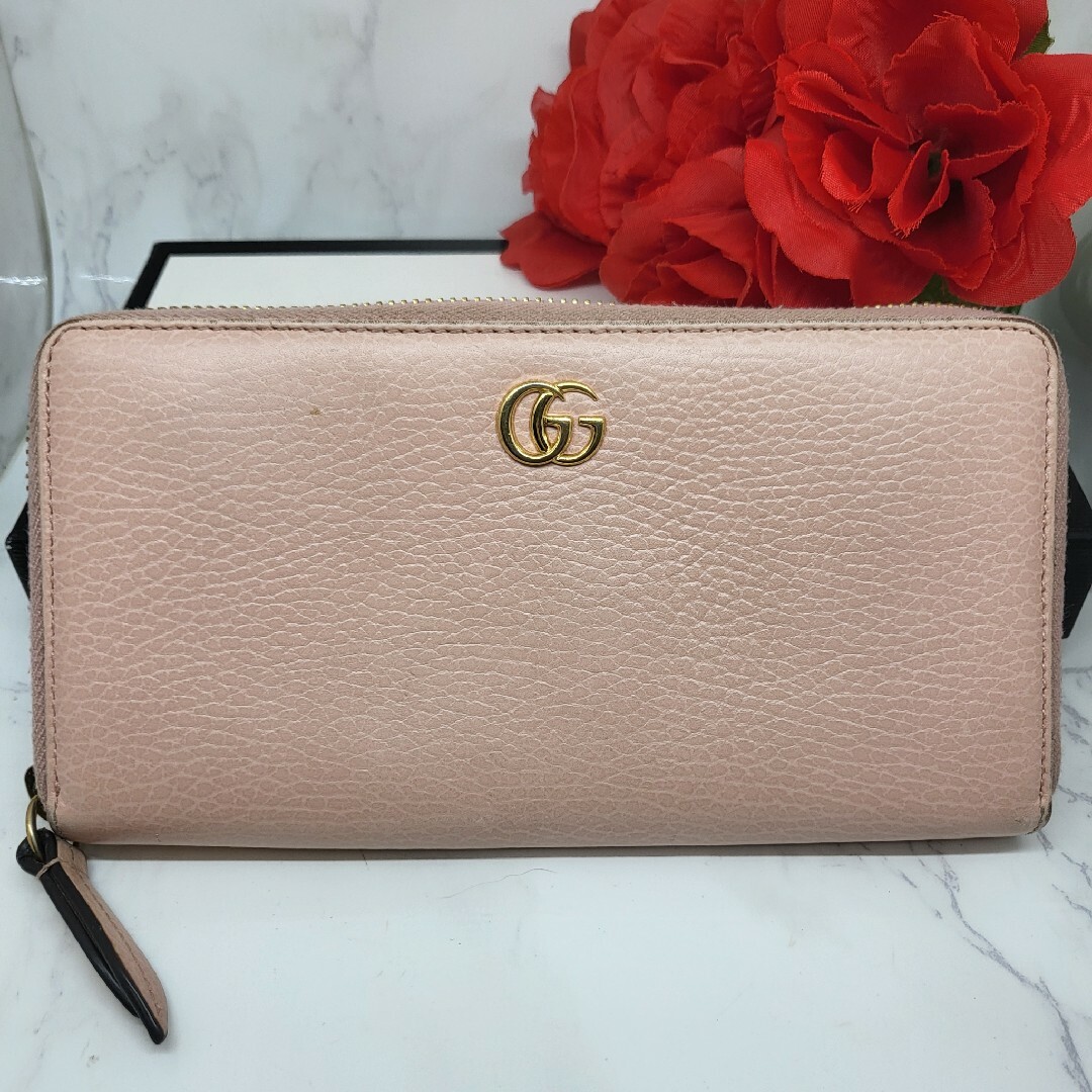 Gucci - 【美品】 GUCCI グッチ GG マーモント 長財布 財布 ピンクの+