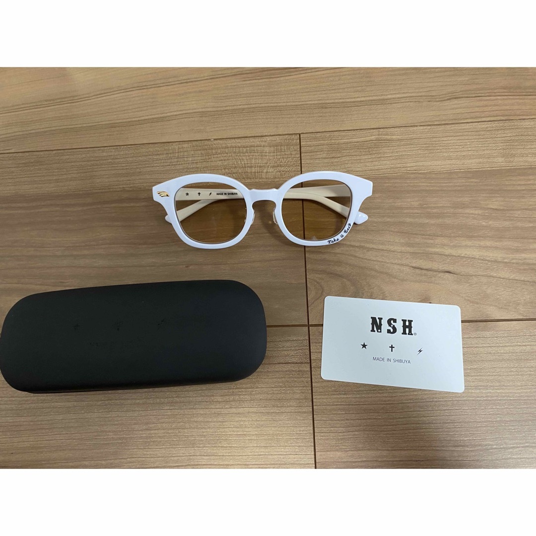 nsh サングラス ホワイトフレーム MilkBrownレンズ 夏季限定 nsh サングラス ホワイトフレーム MilkBrownレンズ 夏季限定