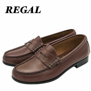 リーガル(REGAL)のREGAL 2414 茶 コインローファー ビーフロール 23.5 学生(ローファー/革靴)