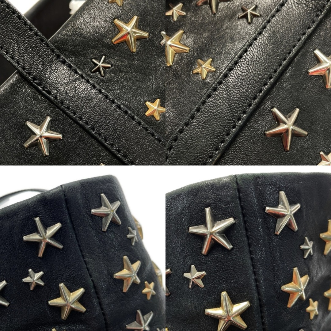 JIMMY CHOO(ジミーチュウ)の☆☆JIMMY CHOO ジミーチュウ ミニトートバッグ ソフィア スタースタッズ LTR173 ブラック 布袋・ギャランティ有 レディースのバッグ(トートバッグ)の商品写真