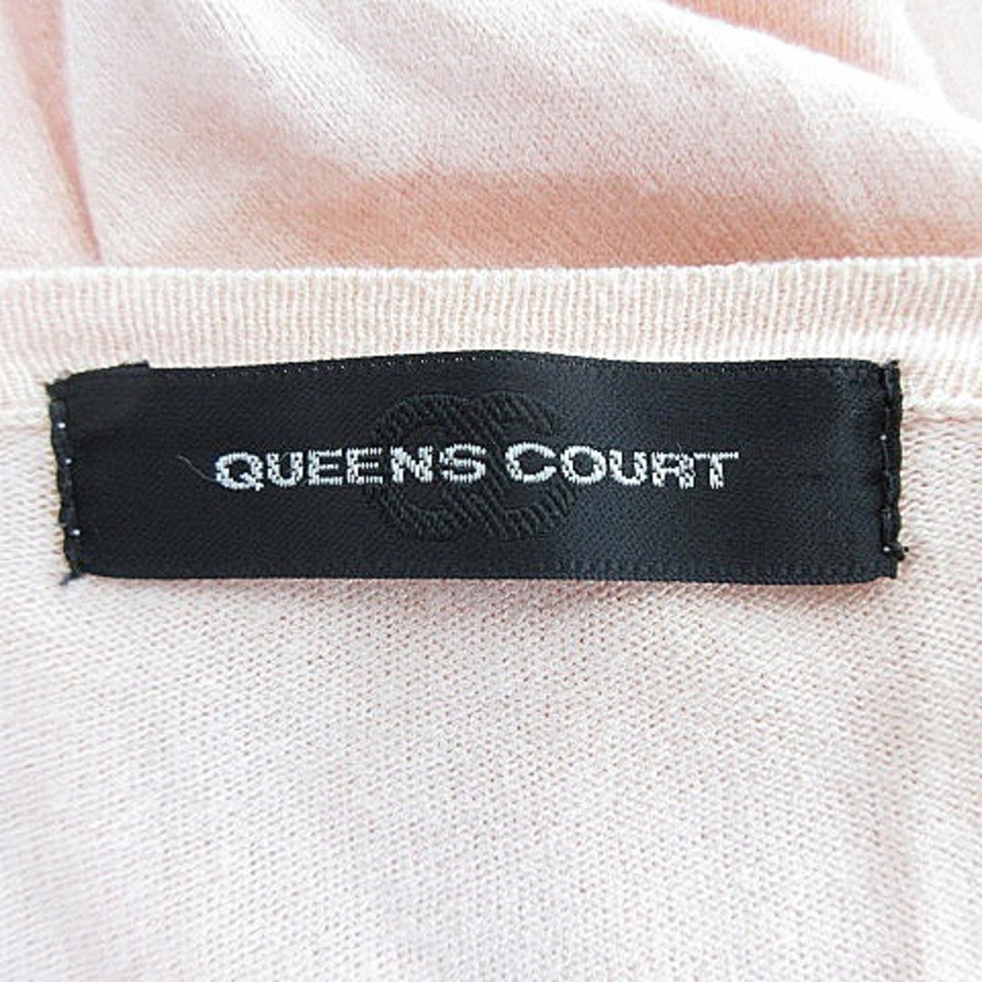 QUEENS COURT(クイーンズコート)のクイーンズコート ニット カーディガン 長袖 前開き 切替 無地 2 ピンク レディースのトップス(カーディガン)の商品写真