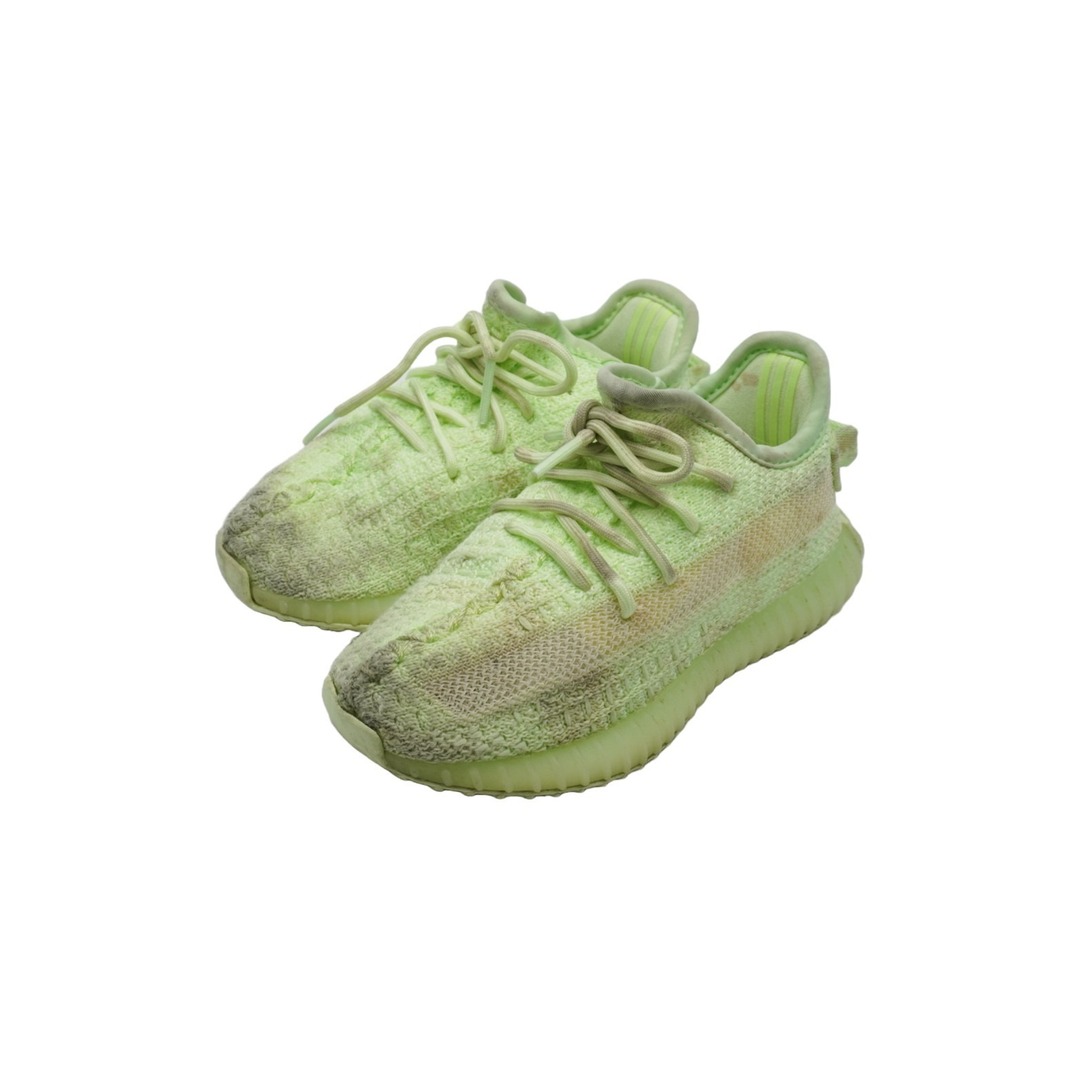 YEEZY BOOST 350 V2 GLOW IN THE DARK イージーブーストグロウスニーカー キッズ ライトグリーン 7 1/2K 良品  51951