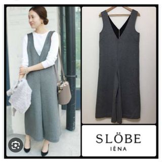 SLOBE IENA キャミワイド サロペットのみ ブラック