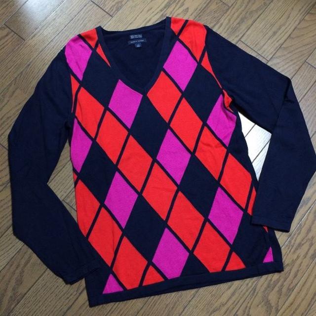 TOMMY HILFIGER(トミーヒルフィガー)の美品TOMMY HILFIGER アーガイル柄ニット　トミー メンズのトップス(ニット/セーター)の商品写真