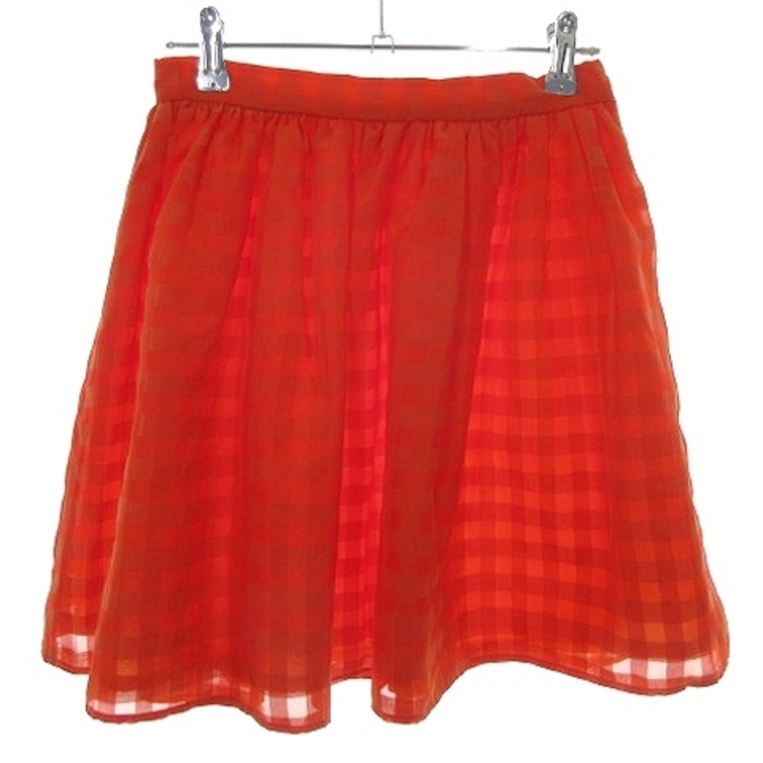 31 Sons de mode(トランテアンソンドゥモード)のトランテアン ソン ドゥ モード スカート フレア チェック 36 オレンジ レディースのスカート(ミニスカート)の商品写真