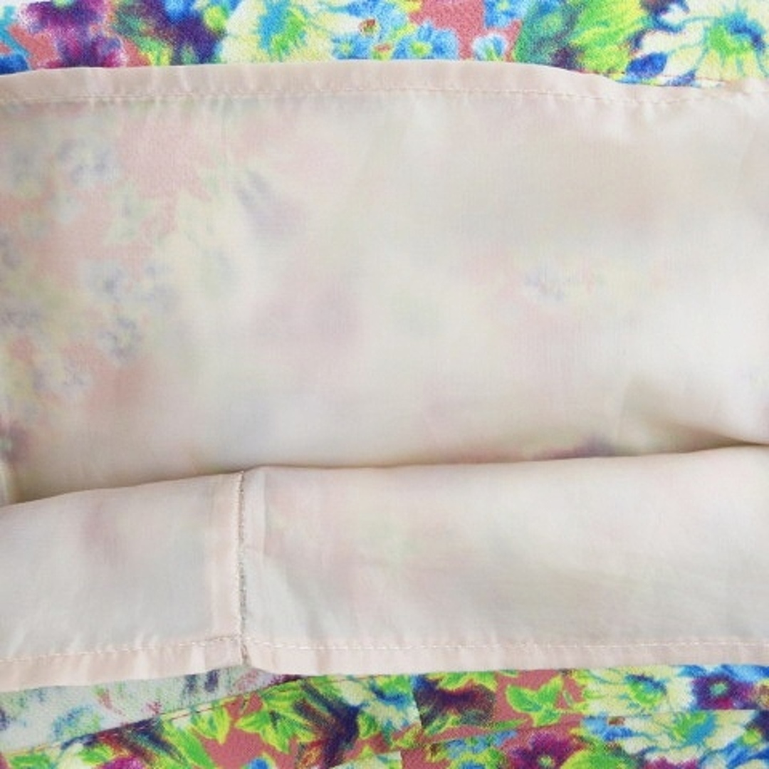 dazzlin(ダズリン)のダズリン スカート タイト ミニ ウエストゴム 薄手 花柄 S ピンク 黄 レディースのスカート(ミニスカート)の商品写真