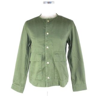 ユナイテッドアローズグリーンレーベルリラクシング(UNITED ARROWS green label relaxing)のグリーンレーベルリラクシング ジャケット ノーカラー 長袖 無地 38 カーキ(その他)