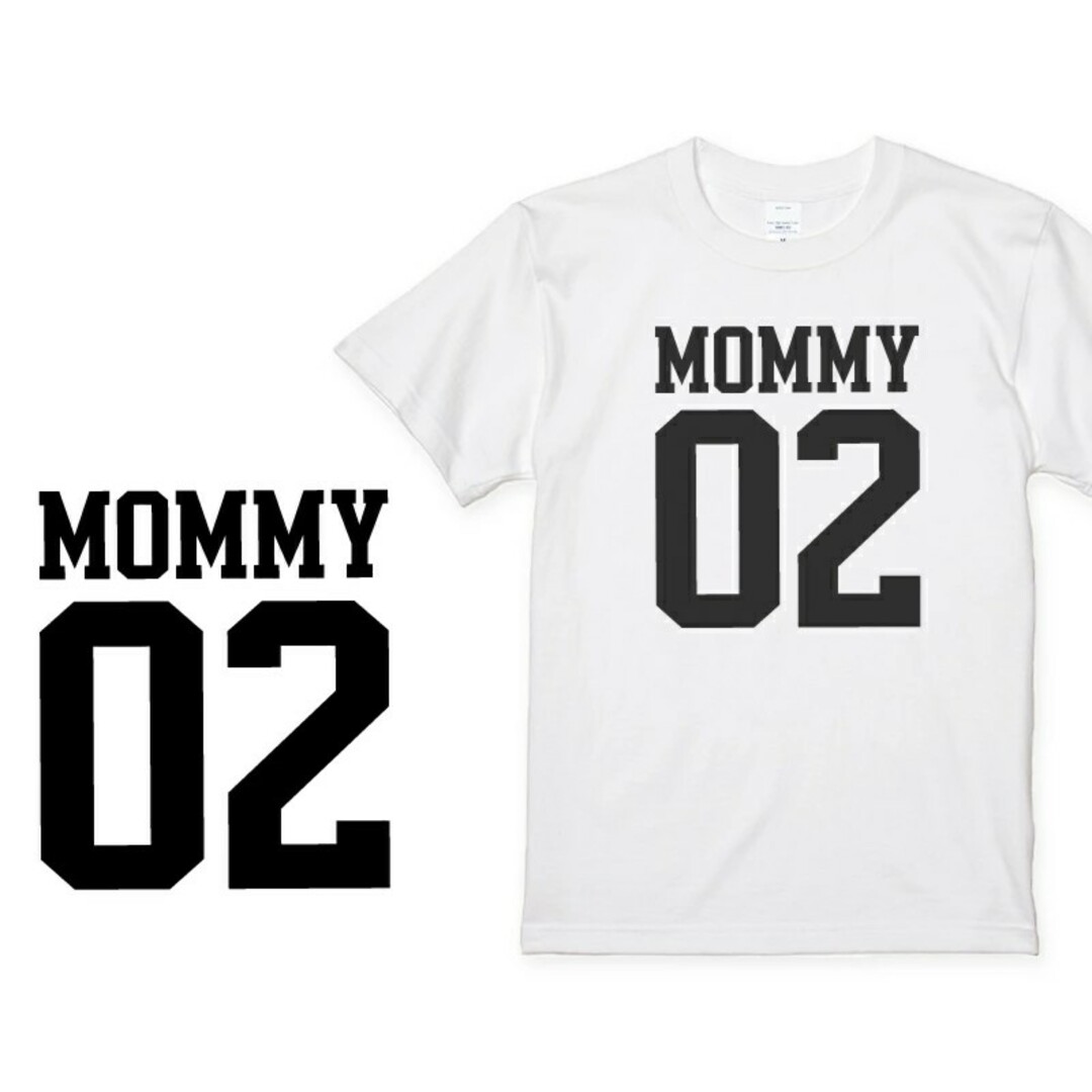 ★ファミリーTシャツ　「 MOMMY」シンプルTシャツ　Mサイズ　ホワイト★ レディースのトップス(Tシャツ(半袖/袖なし))の商品写真