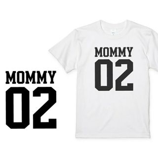 ★ファミリーTシャツ　「 MOMMY」シンプルTシャツ　Mサイズ　ホワイト★(Tシャツ(半袖/袖なし))