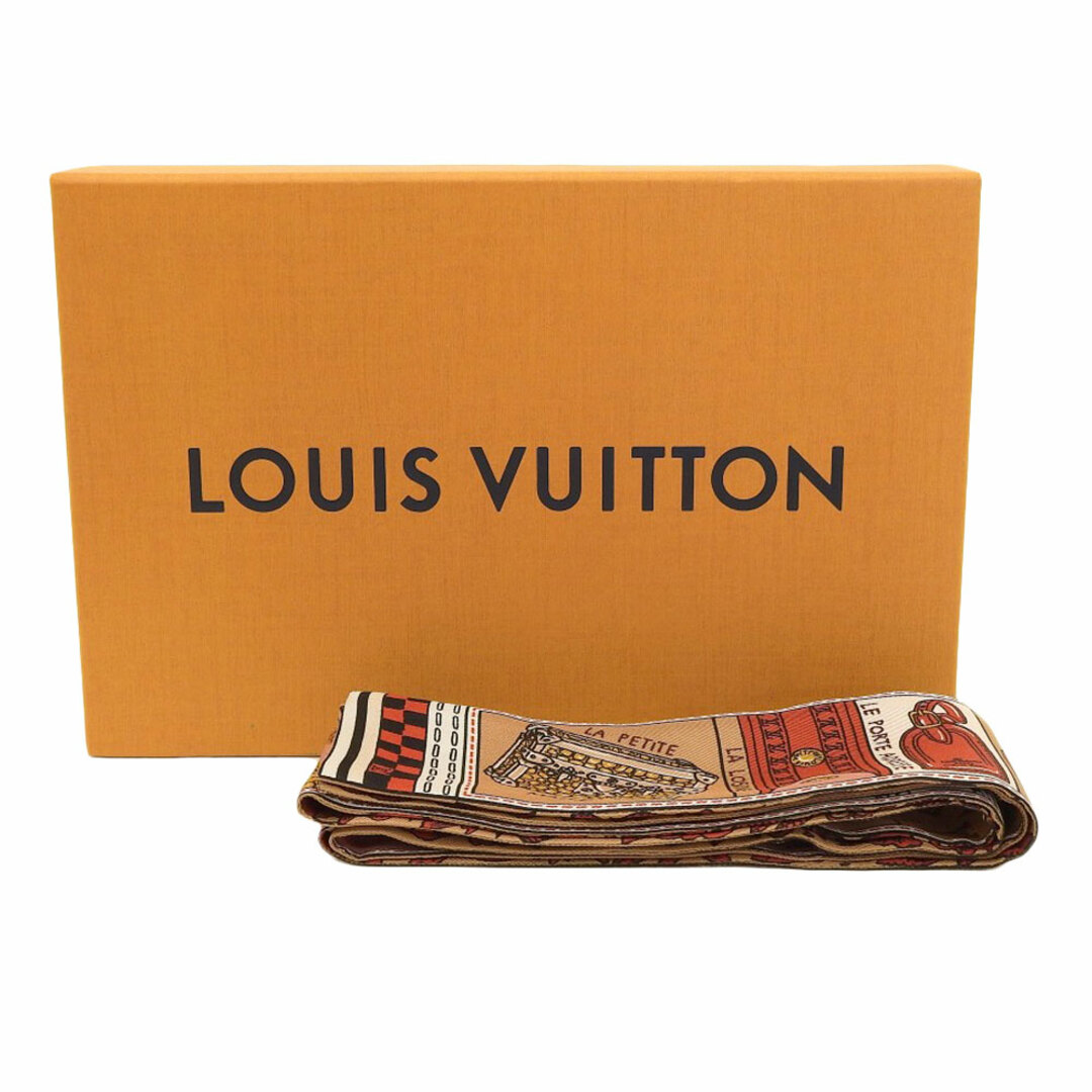 【LOUIS VUITTON】ルイ・ヴィトン バンドーBB ジュドゥルイ M70856 シルク 茶/赤 RT0138 レディース スカーフ