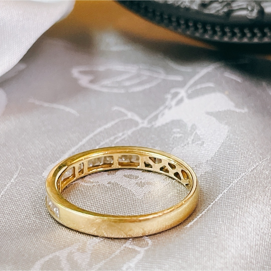 K18 2.9g プリンセスカットダイヤモンドリング　　値下げ！ レディースのアクセサリー(リング(指輪))の商品写真